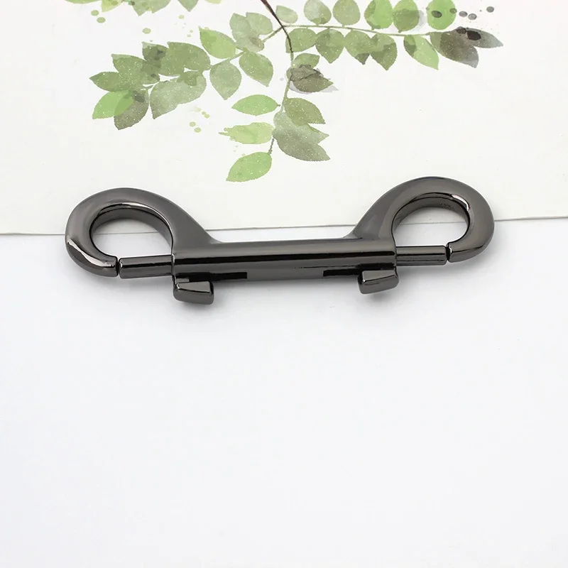 long double ended snap hooks metal strong hook 2 claps hardware for handmade handbag hanger swivel hooks