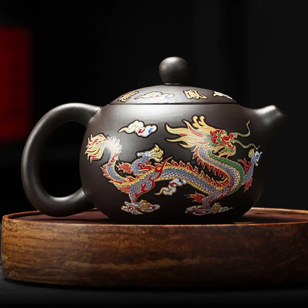 Purple Sand Teapot Set Hand-made Dragon And Phoenix Tea Brewing Set Chinese Kongfu Clay Teapot Traditional Craftsmanship Gift