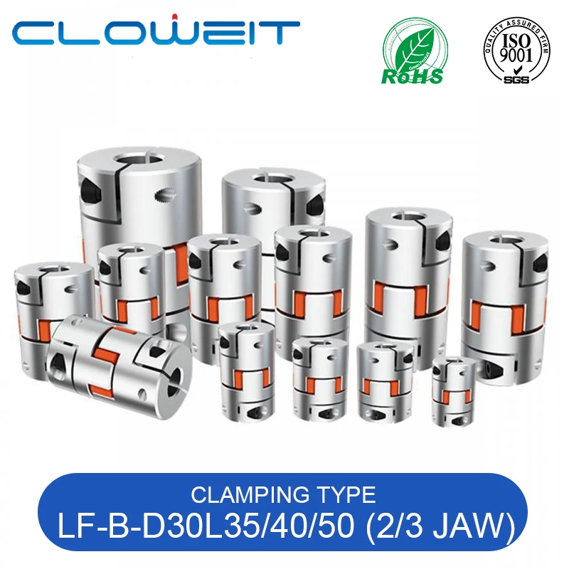 

LF-B-D30L35/40/50 Aluminum Shaft Coupler Jaw Plum Spider Clamping Type CNC Motor Encoder Coupling 6mm to 16mm For Dividing Table