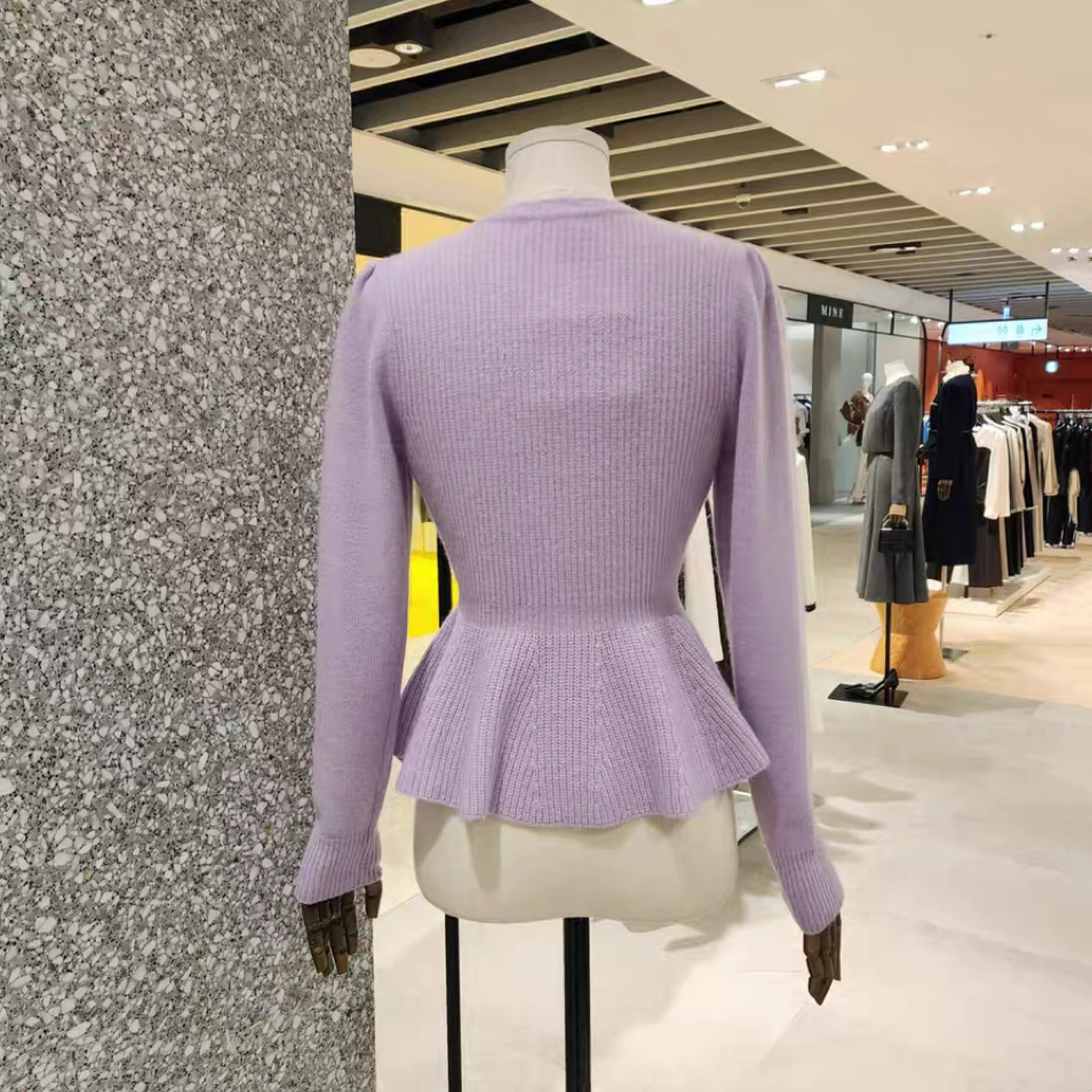 세련된 니트 오픈 가디건 슬림핏 허리 라운드 넥 자수 비즈 장식 JIGO25 겨울 레몬 치즈 슬리