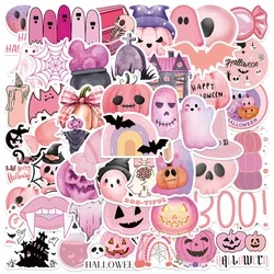 50PCS Pink BOO Ghost Halloween adesivi carini per studenti diario regalo auto Scrapbooking quaderni decalcomanie per bottiglie di telefono portatile fai da te