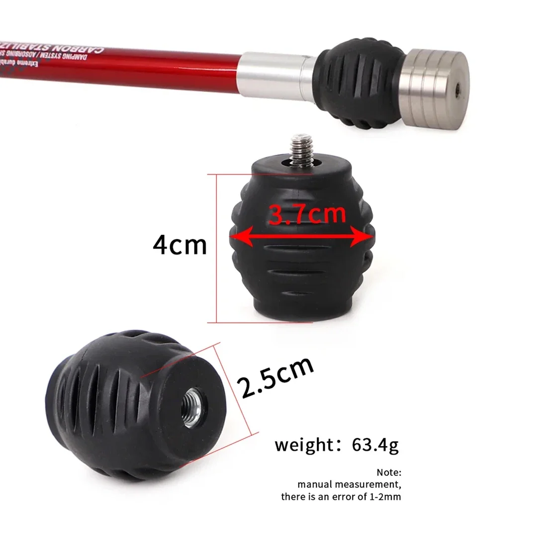 1Pc Archery Balance Bar Stabilizer Ball Bow Riser Damper Bow Handle Damper Shock Absorber Shooting Accessories