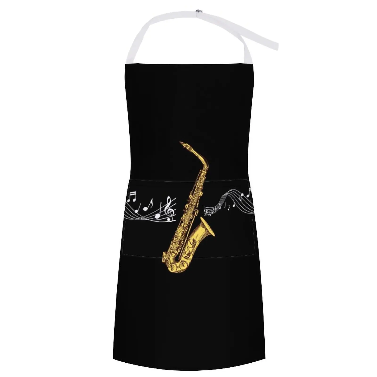 

Saxophone with music notes. Sax. Gifts for Music Lovers Apron Kitchen Apron Man