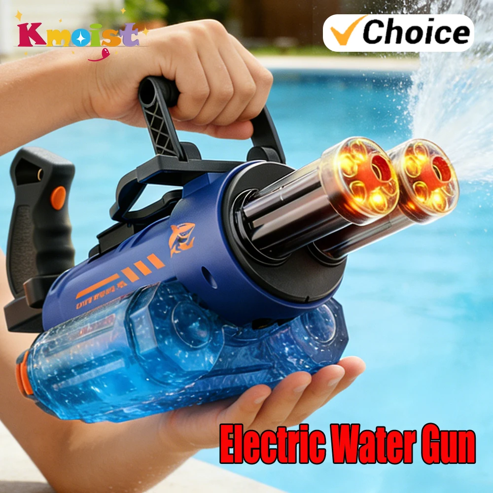 

Электрический водяной пистолет с подсветкой для взрослых, пляжная игрушка, дальнобойный водяной бластер, большой размер, для улицы, бассейнов, вечеринок, подарки на день рождения