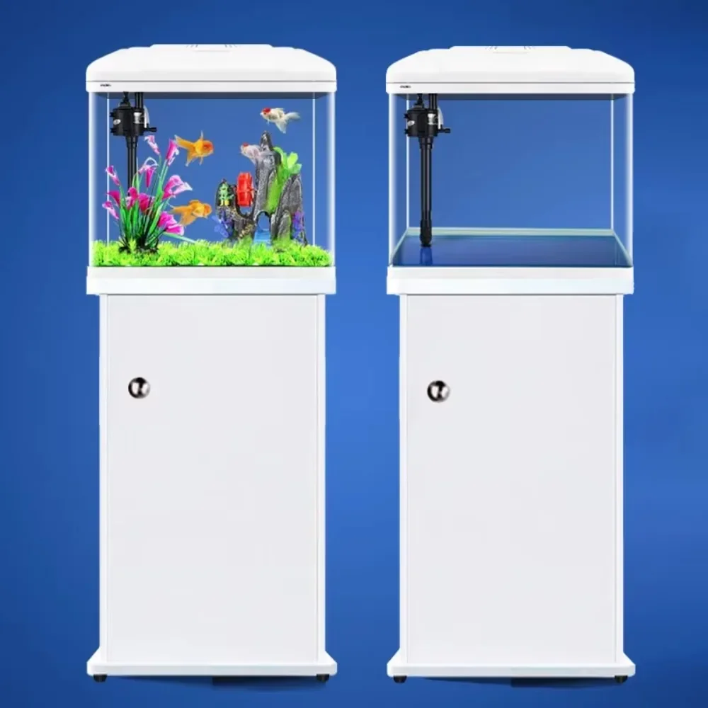 Aquarium Xilong Medium and Small Ultra-white Glass Landscaping Fish Tank and Base Cabinet