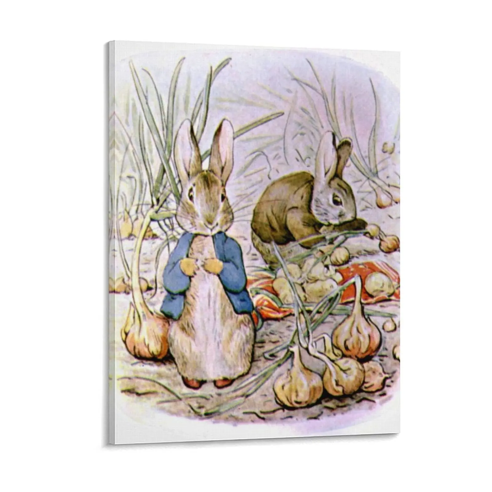 Cute Vintage Rabbit Benjamin Bunny Beatrix Potter Poster Canvas PaintingHome Classic Wall Cave Framed Wall Painting