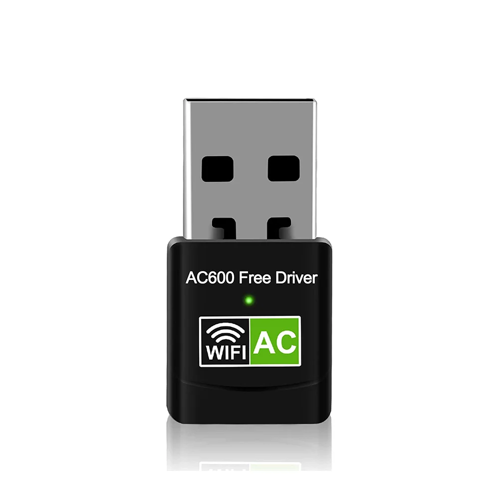 USB واي فاي 600Mbps محولات شبكة لاسلكية صغيرة ويندوز 11/10/8/XP حاسوب شخصي مكتبي ثنائي النطاق 5G + 2.4G دونغل كمبيوتر محمول خارجي