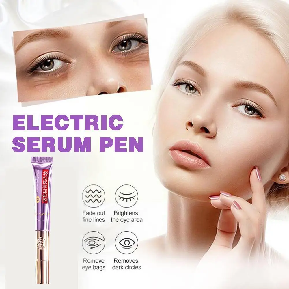 1pc Eye Cream Anti Dark Circles Eye Bags Remove Anti-wrinkle Niacinamide Brighten Electric Serum Pen Serum Whiten Firmness O8o9