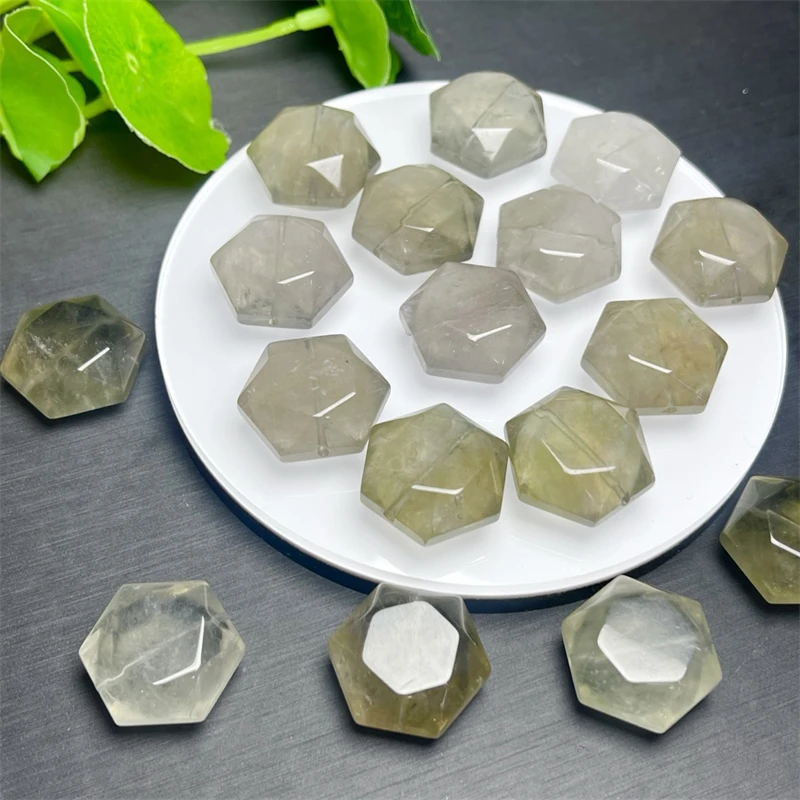 

5PCS Natural Green Quartz Hexagram Pendant Reiki Healing Gemstone Home Room Decoration Ornament Christmas Gift 20MM