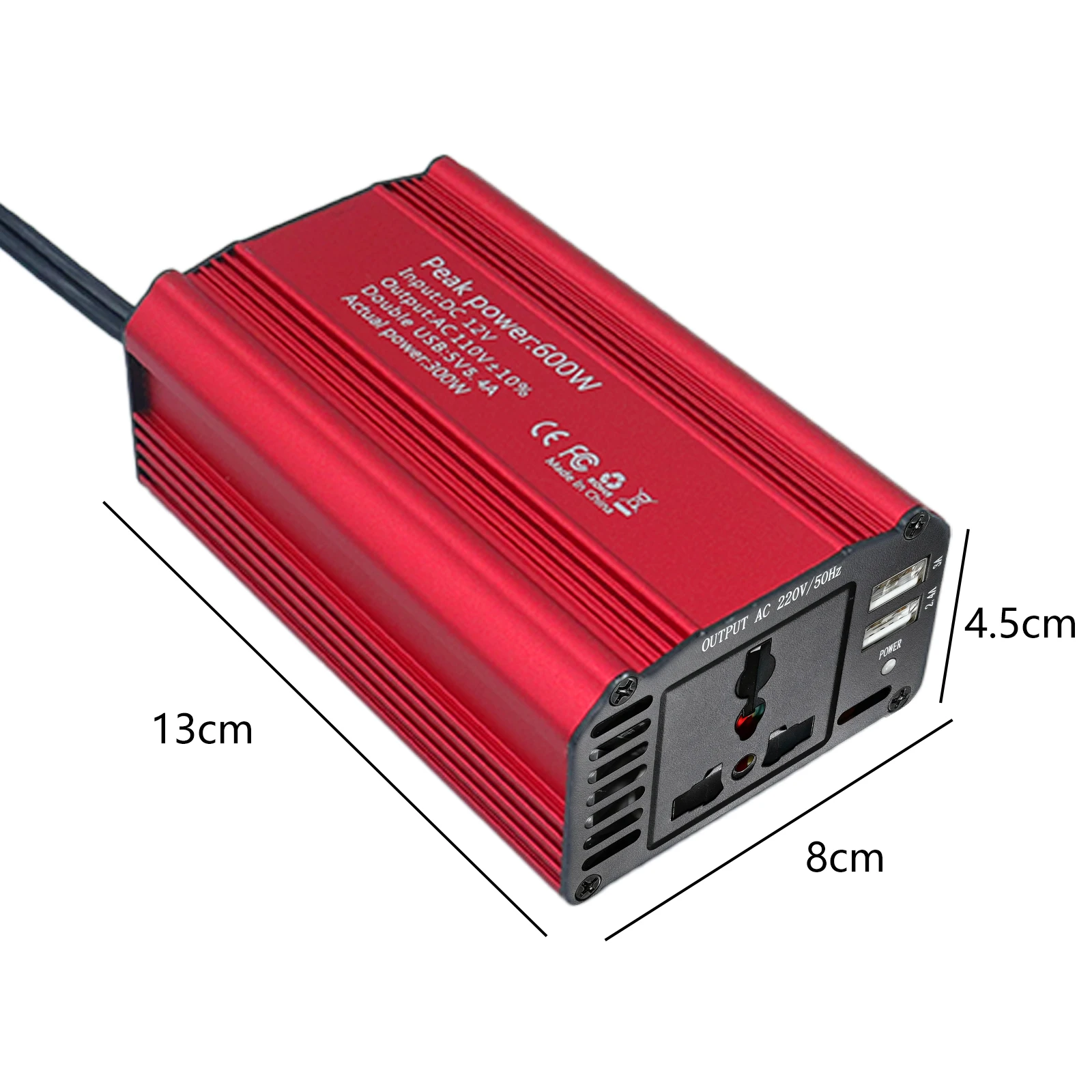 SSTH 300 واط عاكس طاقة السيارة 600 واط الذروة الطاقة تيار مستمر 12 فولت إلى التيار المتناوب 110 فولت مع محول USB المزدوج محسن موجة جيبية المكونات العالمية #5