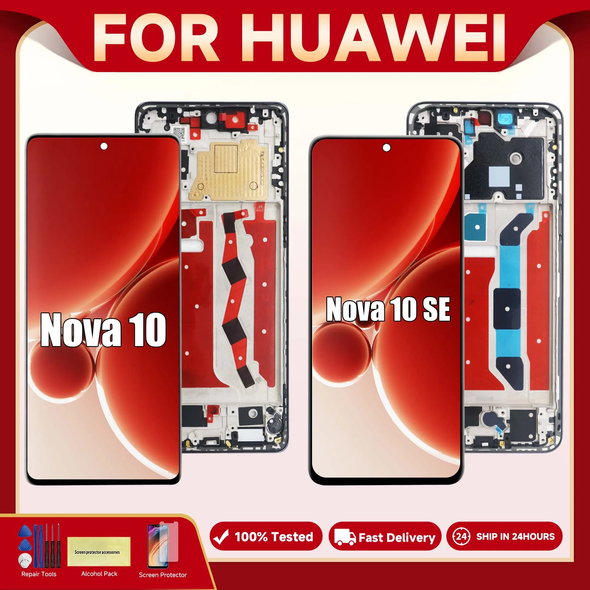 6.67\'\' Ori For Huawei nova 10 SE LCD 10SE Display Screen+Touch Panel Digitizer Frame For Nova 10 Nova10 NCO-AL00 Display