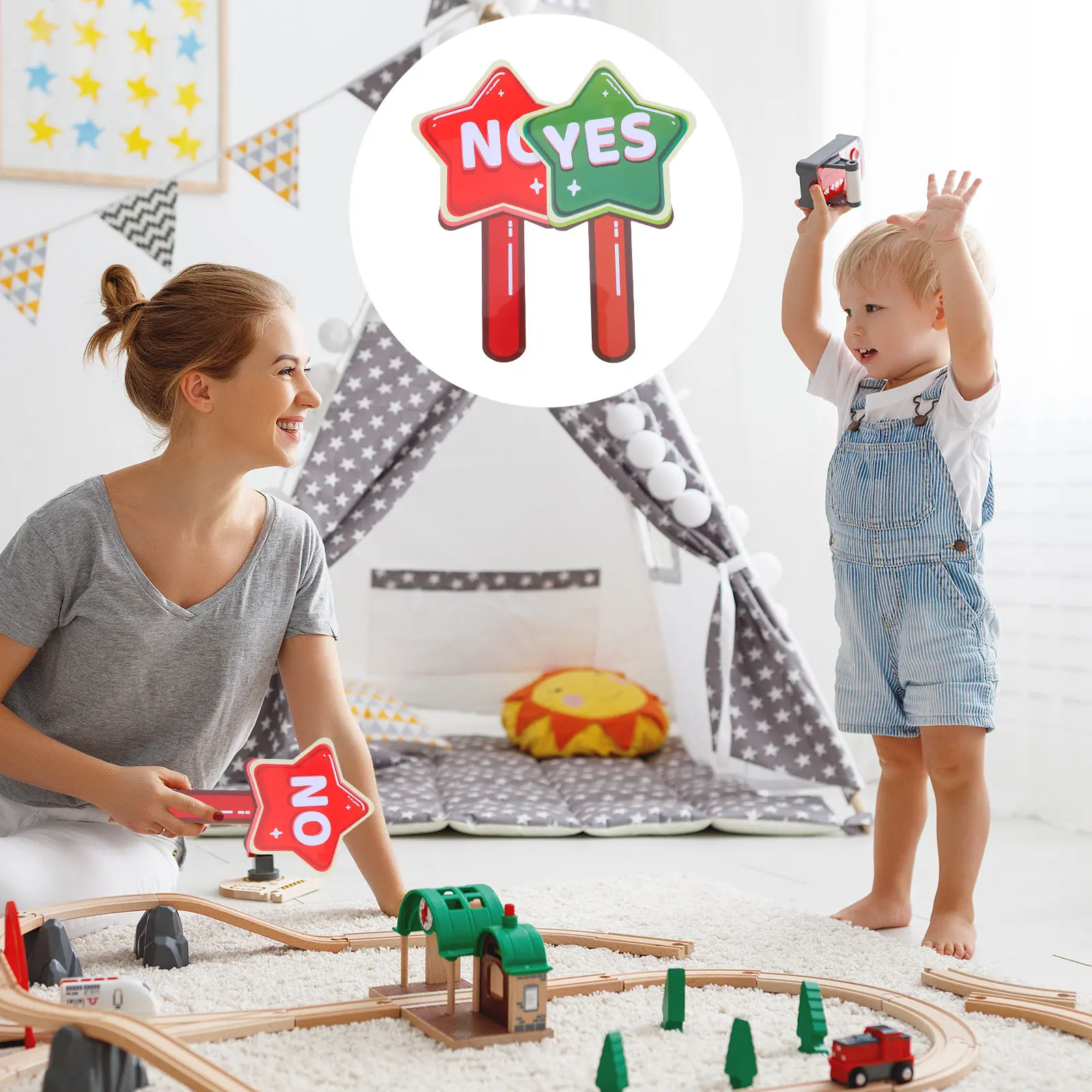 

Набор из 2 двусторонних ручных пультов для голосования в классе: «Да/Нет», «Правильно/Неправильно», игровые доски для оценки