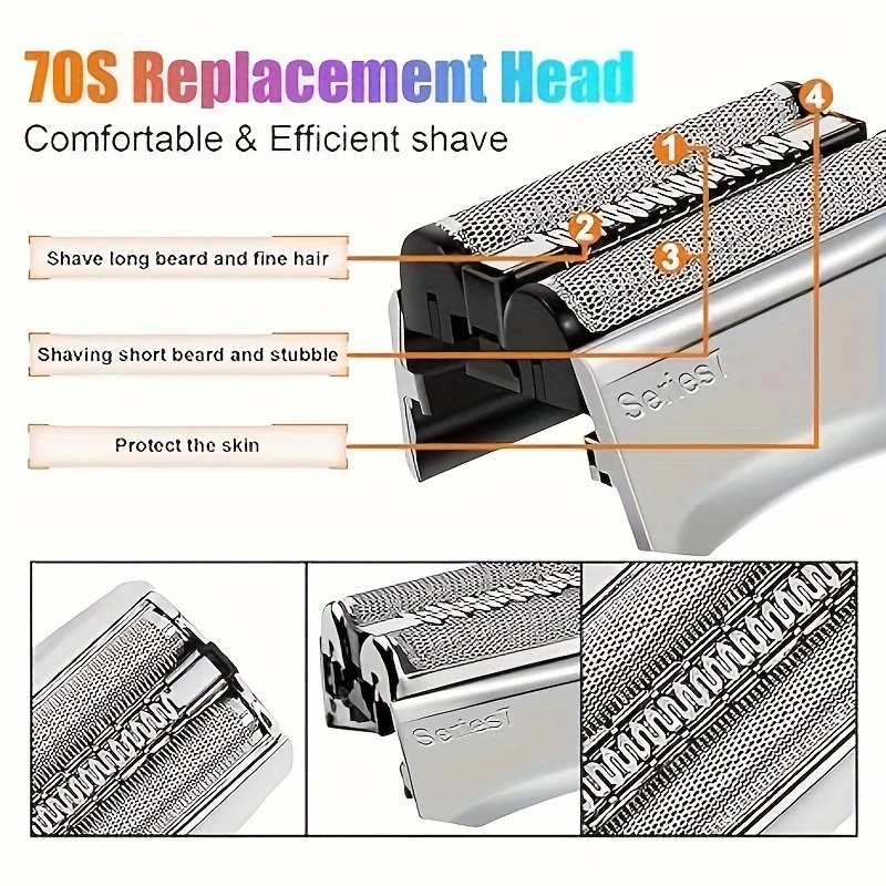 Replacement Electric Shaver Head Foil And Blade For Braun Series 7 Shaver 70B 70S Replacement Electric Shaver Heads For Braun