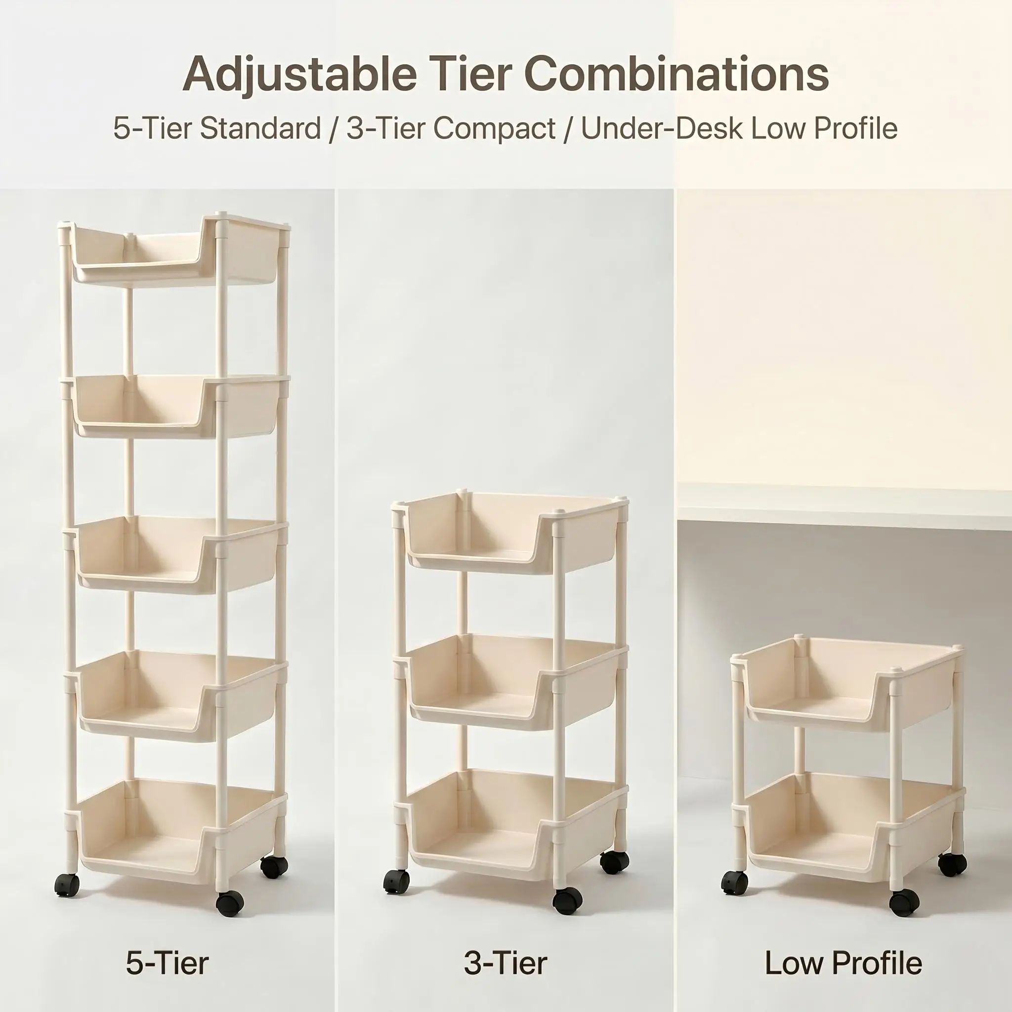 5 Tier Slim Rolling Storage Cart with Wheels Narrow Gap Organizer Rack Mobile Utility Trolley Space Saving Crevice Shelf Home Organization for Kitchen Bathroom Laundry Room Small Spaces view 4