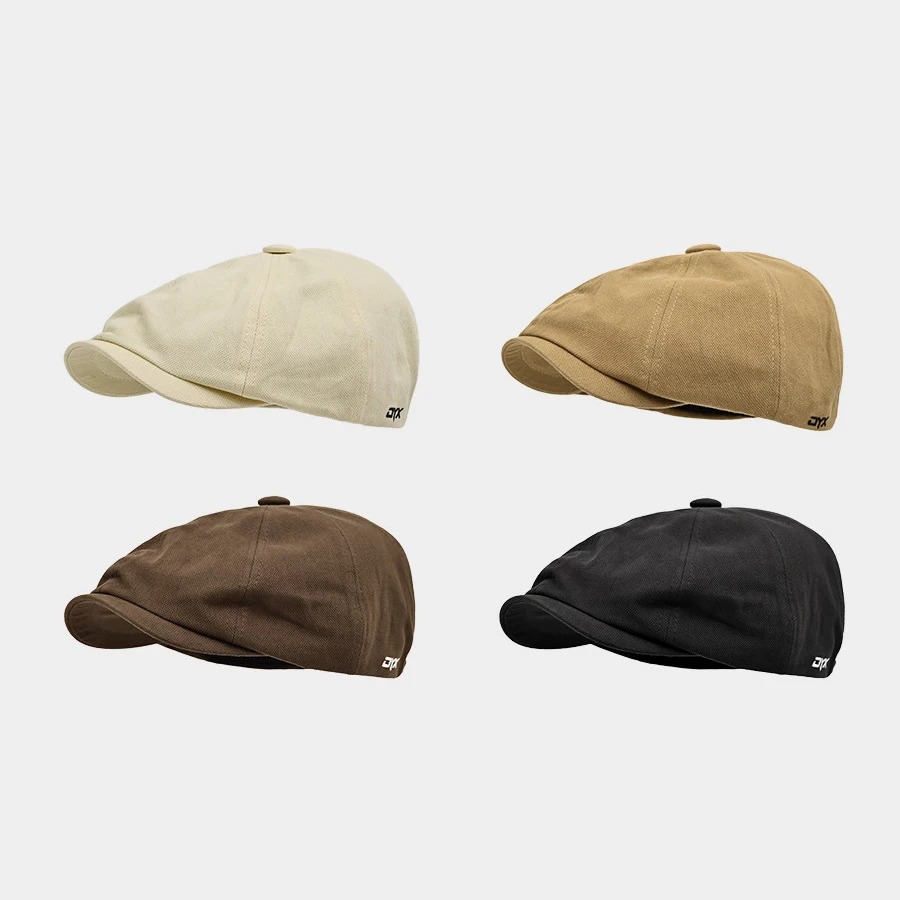 British Vintage Forward Cap, Trendy Dandy Painter Newsboy Beret for Men Women, Reversible Slimming Versatile Hat