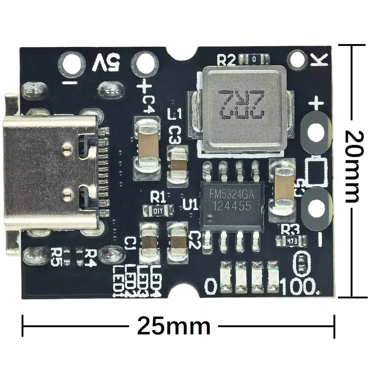 1-5PCS Type-C USB 5V 2A Boost Converter Step-Up Power Module Lithium Battery Charging Protection Board LED Display USB Charger