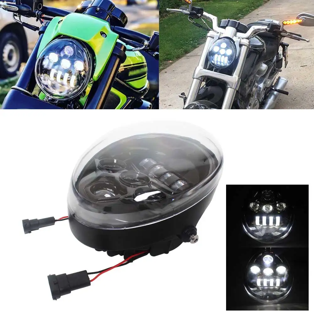 

Motorcycle Super Bright White Light 6500K shockproof LED Headlamp Hi/Low Beam Kits Fit For Harley V-Rod Muscle VRSCF 2009-2017