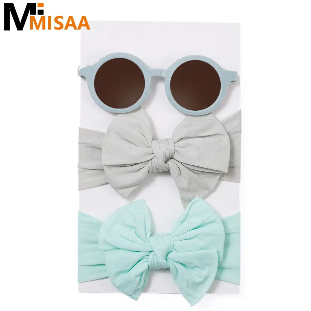 Bow Headband Wear Resistant Comfortable To Wear Three Piece Set Multicolor Clothing Accessories Kids Sunglasses Durable