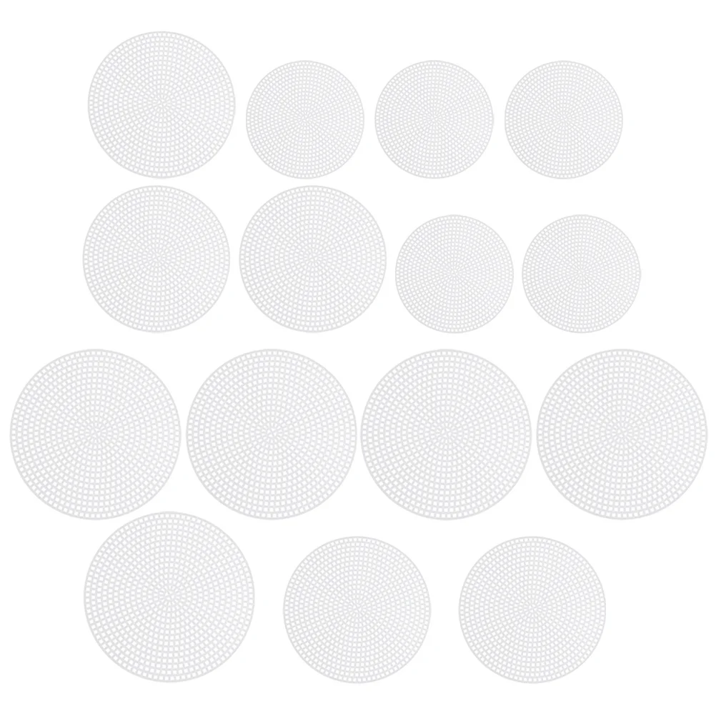 

15Pcs Circular Weaving Bag Bottom Lining Plastic Canvas Shapes Handmade Mesh Sheets Crochet Quilting Cross Stitch Sewing