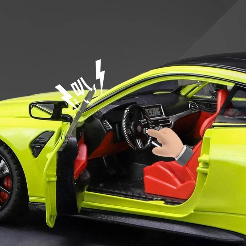 1:24 BMW M4 IM Alloy Miniature Car Diecast Metal Scale Car Model Sound&Light Simulation Collection Children Toy Vehicle Gift