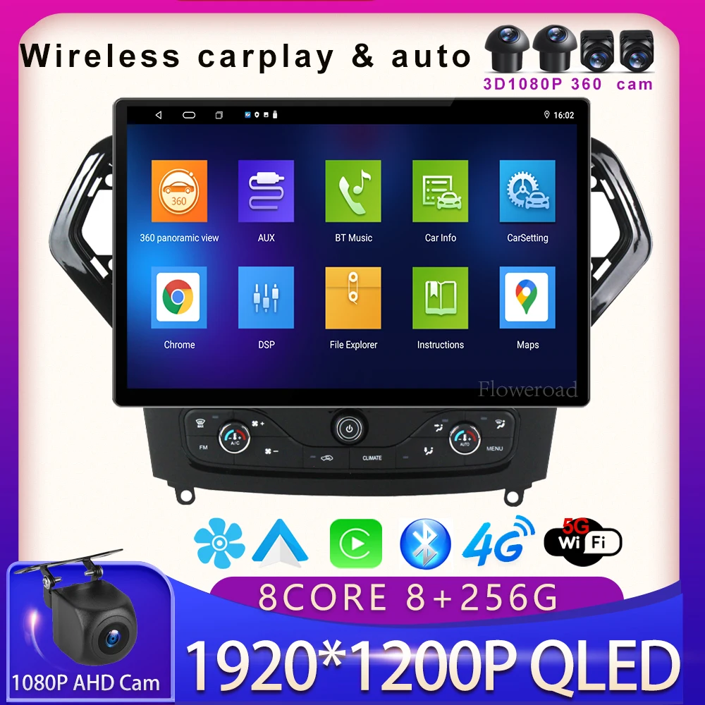 

13 "большой экран 1920*1200 Радио стерео для Ford Mondeo 2007-2011 Carplay Android авто GPS навигация DSP 5GWIFI 8Core