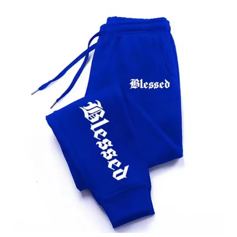 رسالة نعمة مطبوعة الرجال والنساء ملابس رياضية طماق ملابس رياضية الرجال الرباط Y2K السراويل الركض Sweatpants