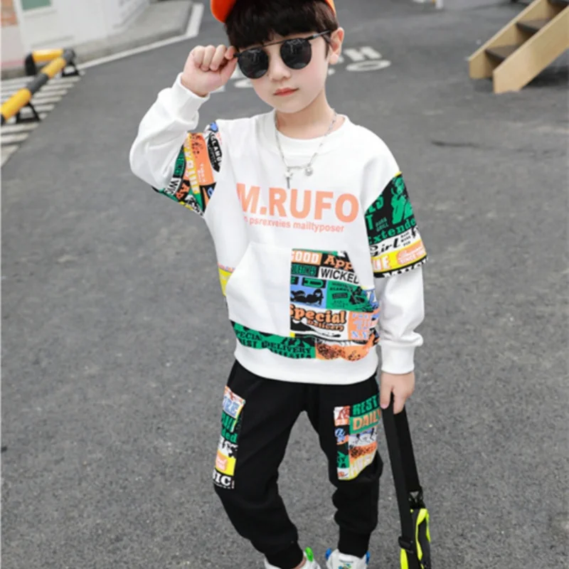 

Boys Sweatshirts +Pants Kids Suits 2PCS/Set Cotton 2024 Cheap Spring Autumn Cotton Tracksuits Sport Christmas Gift Children Clot