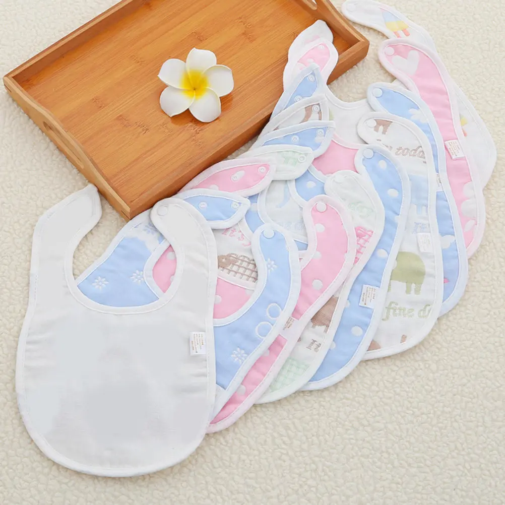 

Слюнявчики-банданы на кнопках из хлопка, небесно-голубые, с милым узором, для новорожденных мальчиков и девочек, модные, от слюней