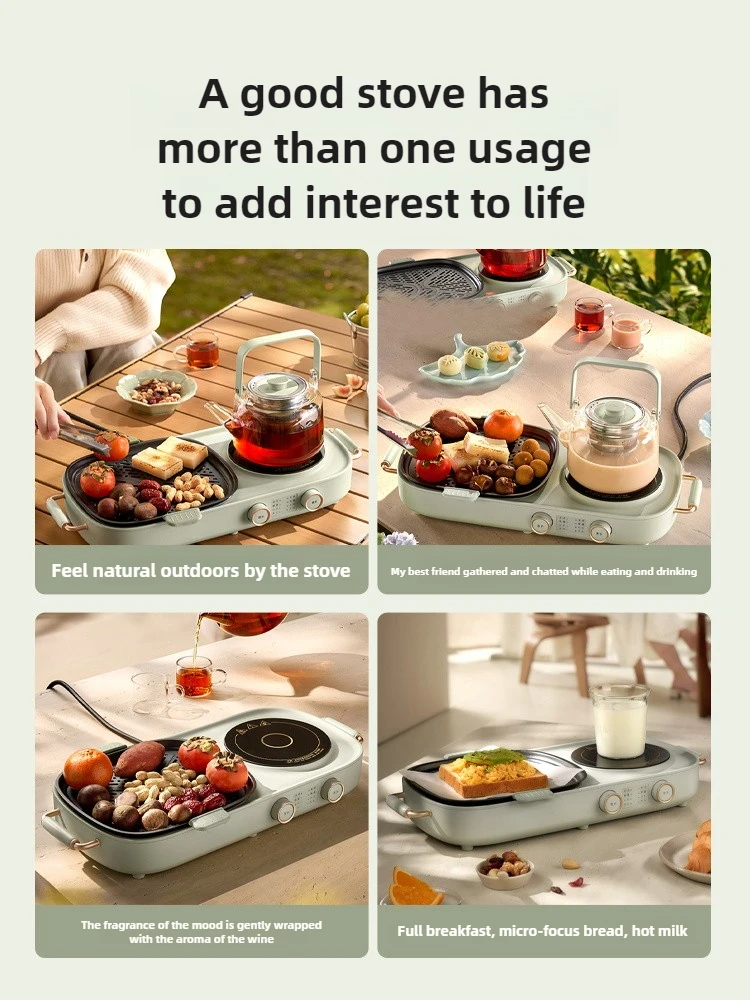 Máquina de té hervida de 220V, cocina de inducción, máquina de cocina de té para fiesta de beber caliente con función de asado