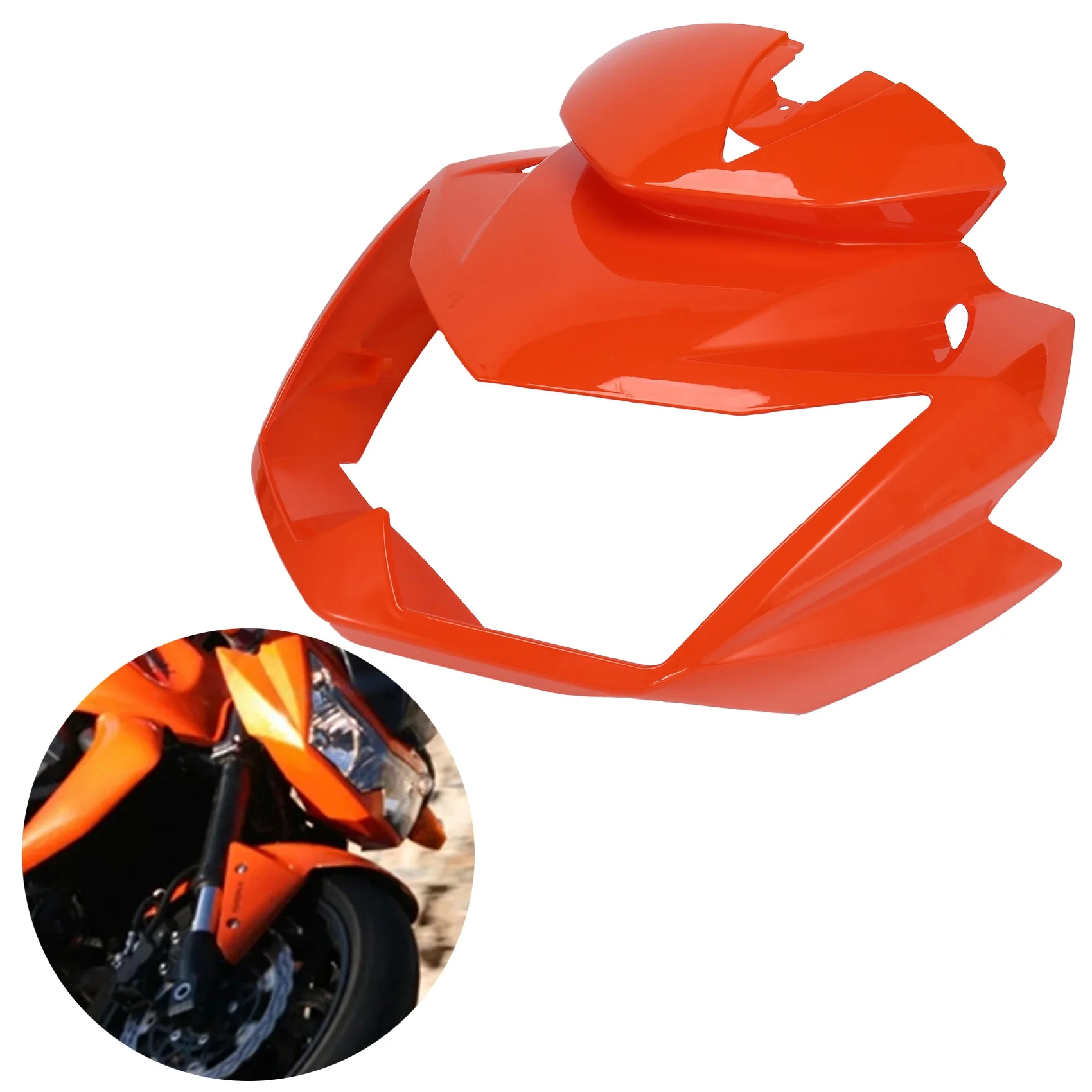 Orange Motorcycle Upper Front Head Neck Headlight Cover Fairing Cowl Nose for Kawasaki Z-750 Z750