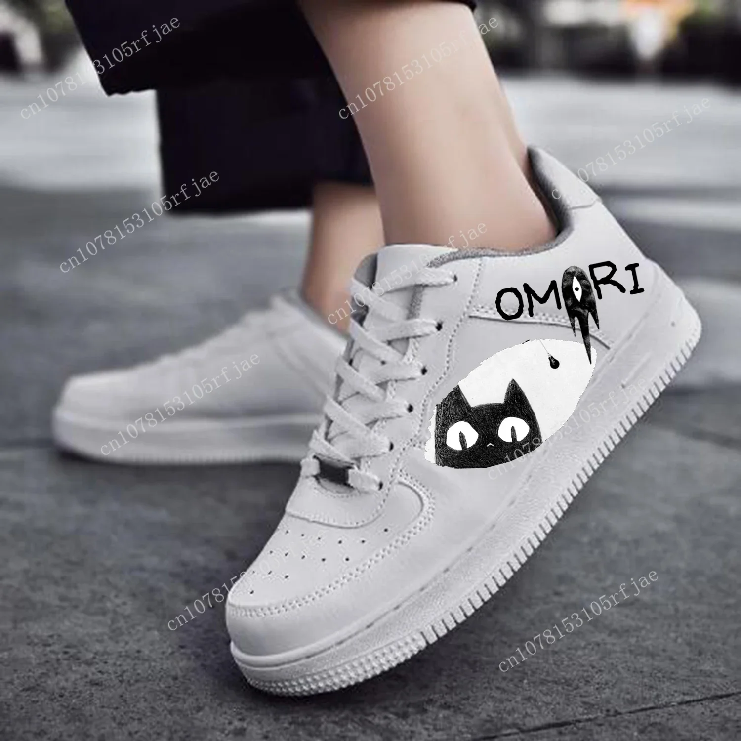 Omori-Jogo de desenhos animados Air Basketball Sneakers para homens e mulheres, Flats de alta qualidade, Lace Up Mesh, sapatos personalizados, esportes, corrida, força, esportes