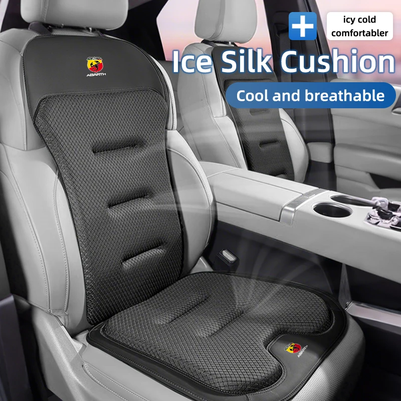Cojín elevador para asiento de coche, funda de asiento con respaldo de seda helada, accesorios para FIAT Abarth 500 Grande Punto Ducato Tipo Stilo UNO Astra