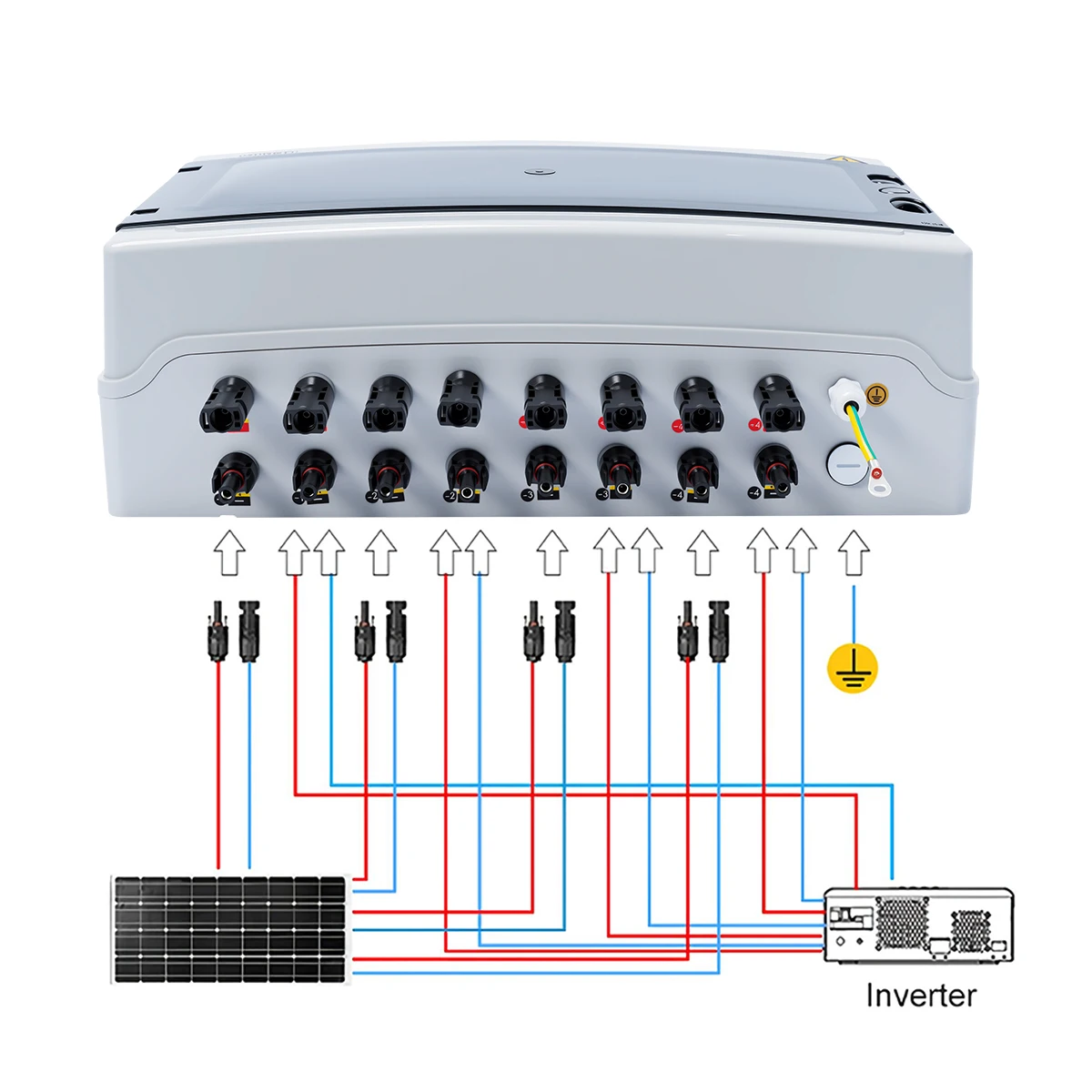 TOMZN Solar Photovoltaic PV Combiner Box Lightning Protection 4input 4output 1000VDC MCB SPD Waterproof IP65 12ways Distribution