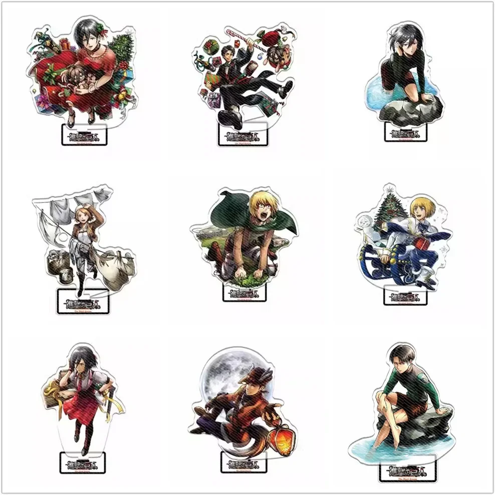 Game Eren Reiner Levi Armin Acrylic Stand Doll Anime Hanji Zoe Mikasa Figure Model Plate Cosplay Toy for Gift