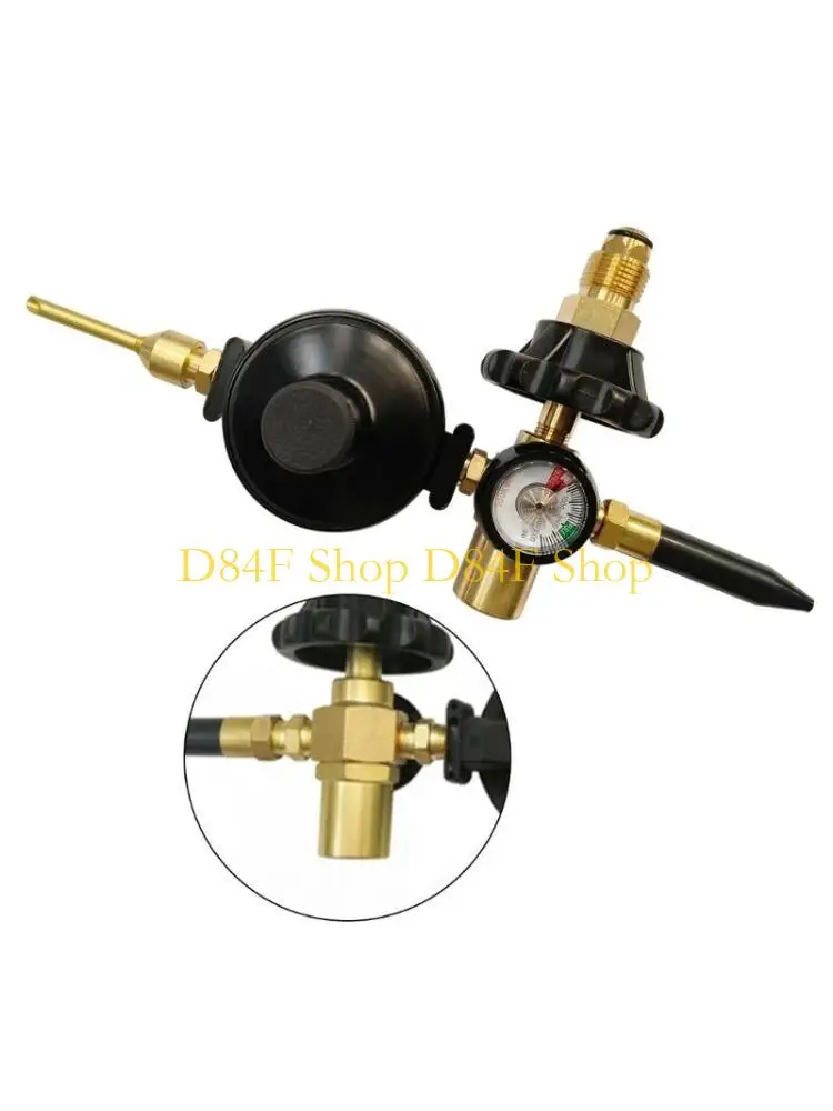 D84F Air Flows Inflator Regulator for CGA580 Valves Helium Balloon Filler 0-3000PSI Balloon Helium Regulator Filler