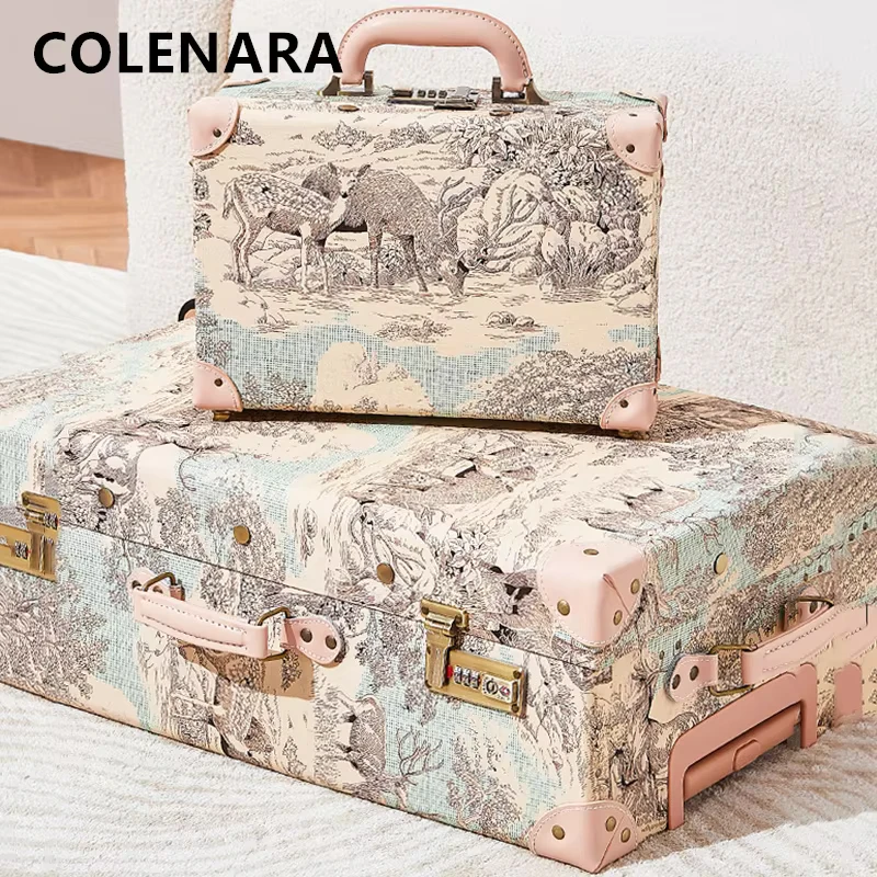 COLENARA Laptop Luggage Front Opening Boarding Box Aluminum Frame Trolley Case 20