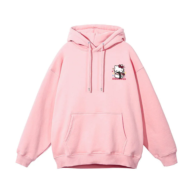 Sanrio Cute Cartoon Sushi Hello Kitty Hoodies Sweatshirts Anime Kawaii Women Autumn Loose Casual Versatile Tops Gift