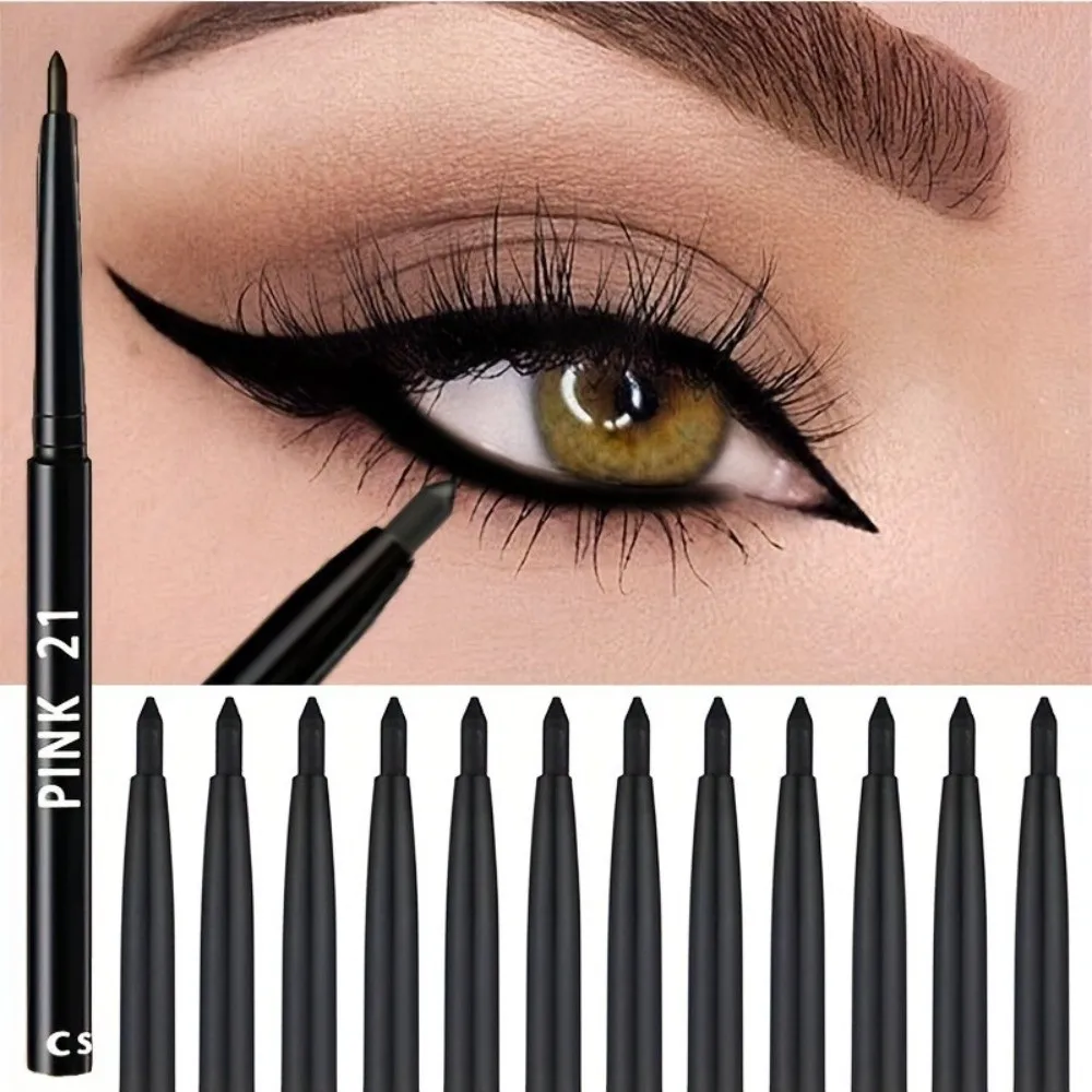 3pcs Sweat-Proof Black Eyeliner Pencils Smudge-Proof Black Color Eye Makeup Easy Glide Formula Long-Lasting Eyebrow Eyeliner Pen