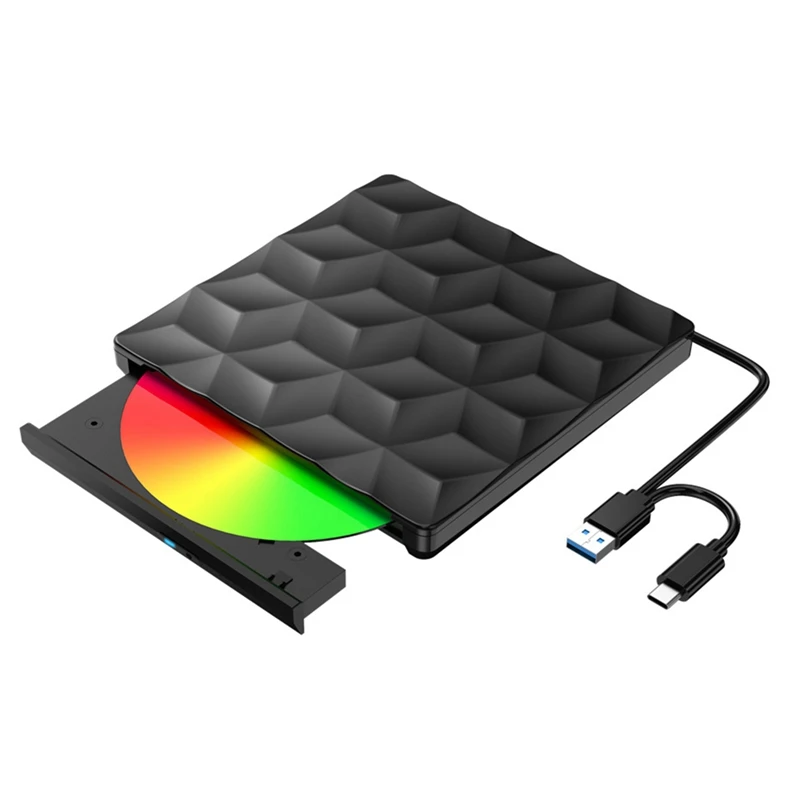 Portable CD DVD Rewriter Burner Writer External Drive USB 3.0 Type-C  For PC Laptop