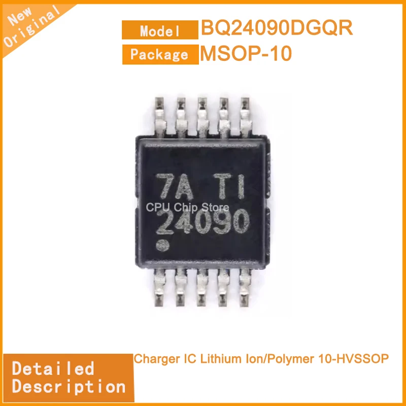 10Pcs/Lot  New Original  BQ24090DGQR  BQ24090  Charger IC Lithium Ion/Polymer 10-HVSSOP