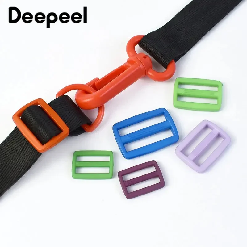 50Pcs Plastic Tri-Glide Slider Buckle 16/20/25mm Adjustment Clasp Backpack Strap Bag Belt Luggage Webbing DIY Sewing Accessories