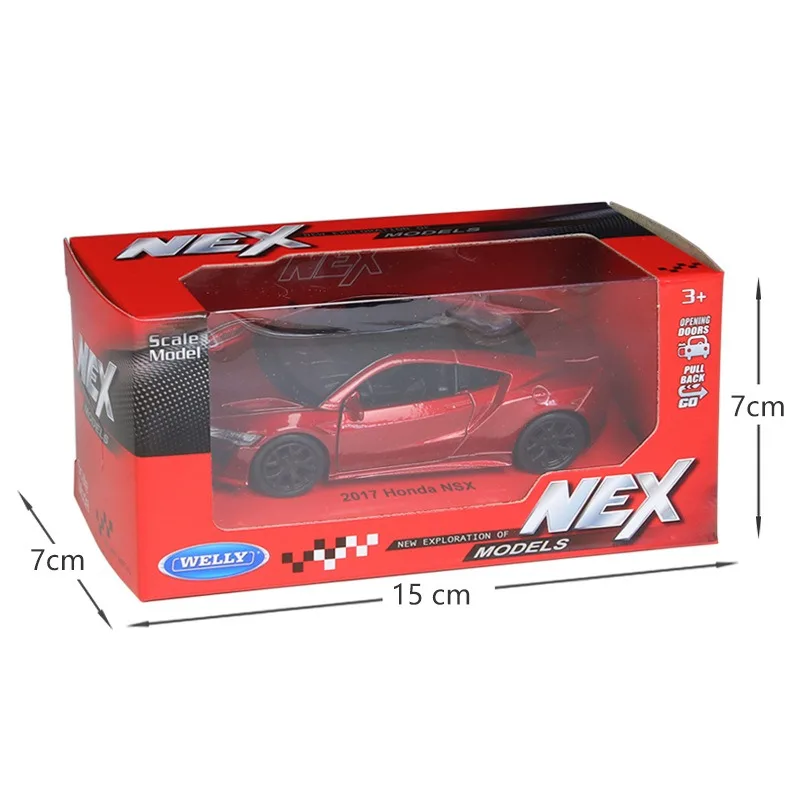 WELLY 1：34-36-39 2017 HONDA NS Car Model Simulated Alloy Toy Pullback HONDA Car Model Hobbies Collect Ornament Boy Birthday Gift