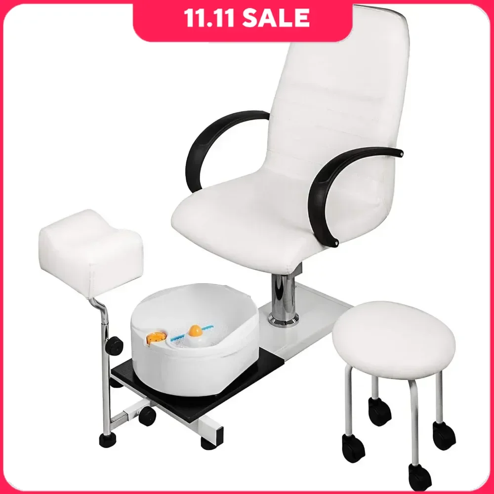 Pedicure Chairs，Hydraulic Lifting Adjustable Spa Unit with Easy Cleaning Foam Foot Massage Pedicure Chairs