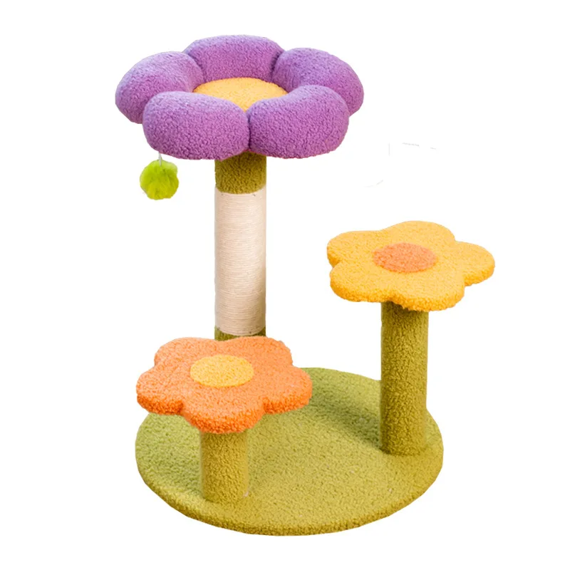 Flower Cat Climbing Frame, Cat Tree Nest, All-in-one Small, Non-Assembling Cat Scratching Board, Sisal Jumping Platform, Pet Toy