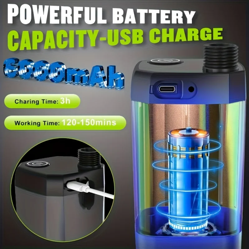 Immagine 3: Nuova doccia portatile da campeggio, doccia elettrica mobile con batteria a lunga durata