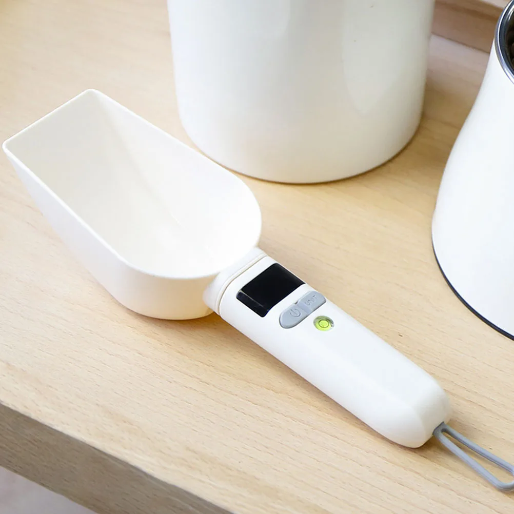 

Rechargeable Pet Food Scale Spoon White Digital Measuring Tool Detachable H Portable Kitchen Scale USB Powered