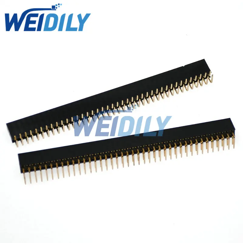 5PCS 2.54mm 2 x 40 Pin Right Angle Double Row Pin Female Pin In Header Strip 2*40P