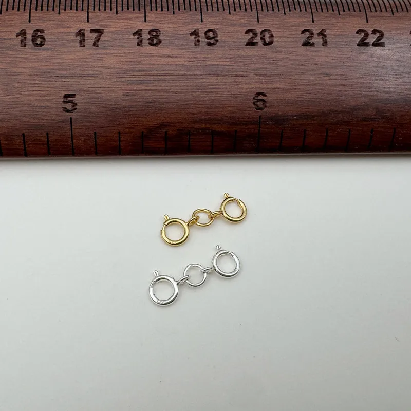 Image of 1 Set Massives 925 Sterling Silber 5MM Doppelverschluss-Verbinder DIY Schmuckherstellung Zubehör