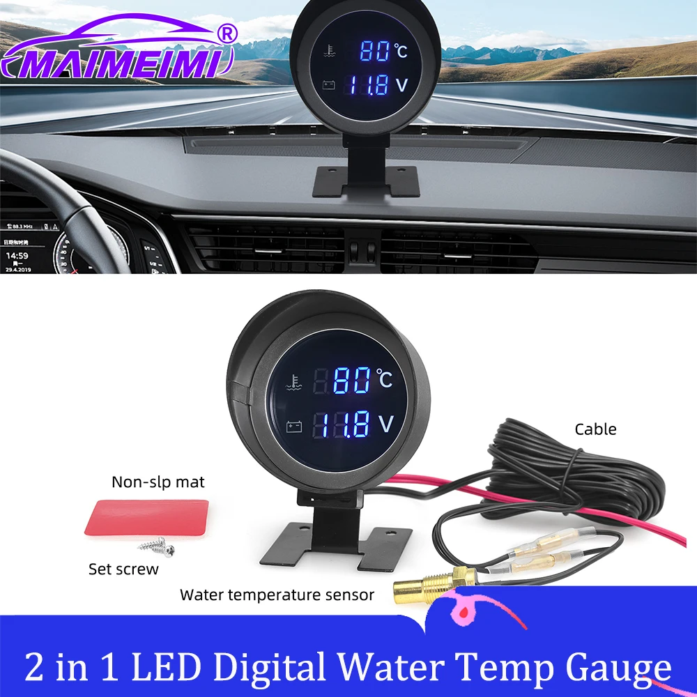 

﻿ Автомобильный датчик напряжения и температуры воды 2 в 1, датчик температуры воды 10 мм, синяя подсветка, светодиодный цифровой датчик температуры воды