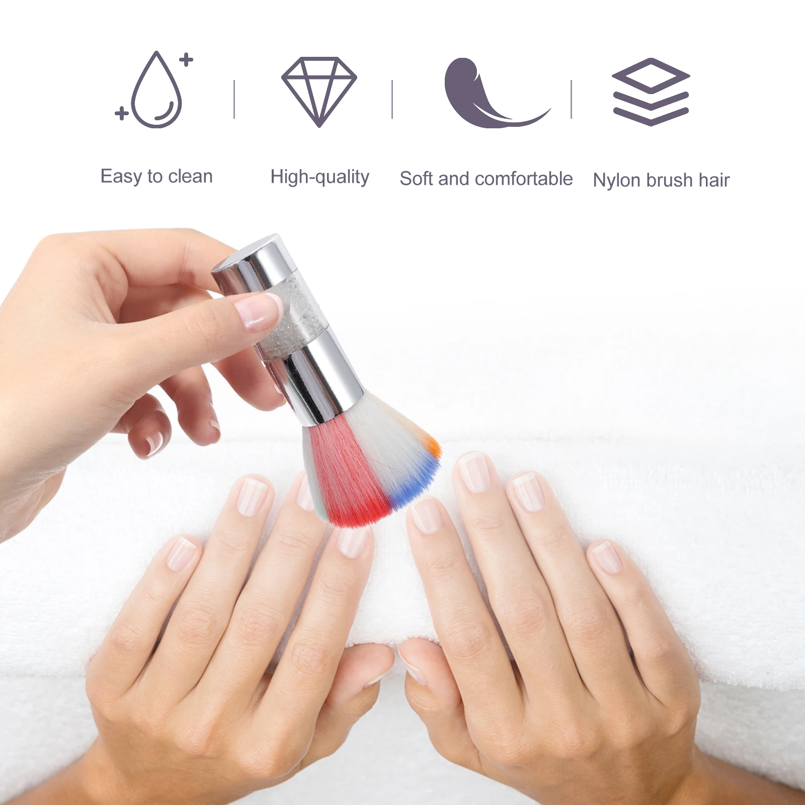 

Nail Brush Colorful Brushes Clear Rhinestone Dusting Powder Cleaning Cleaner Detergent Manicure